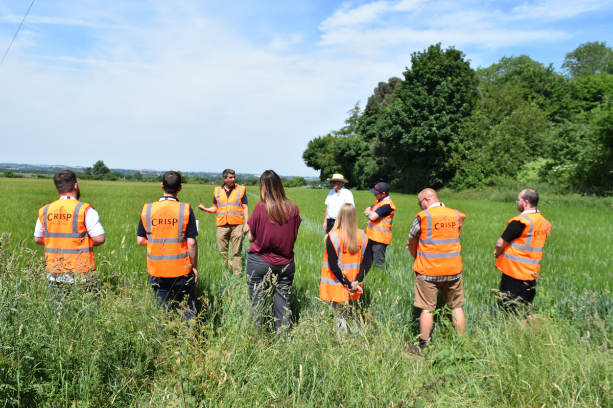 Maltings Open Day image group looking around barley fields