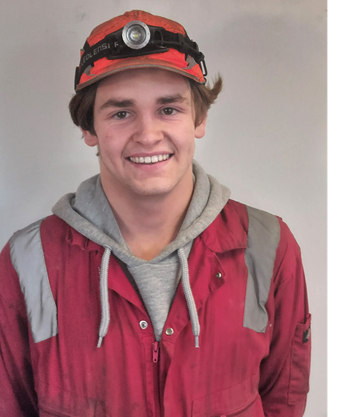 Teegan Brabant, a current engineering apprentice at Crisp Malt in his work overalls.