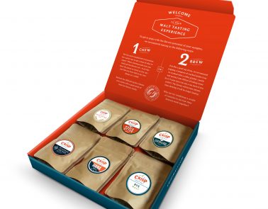 Malted barley samples for brewing and distilling in our malt sample box.