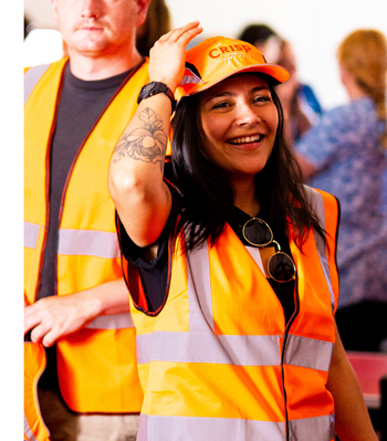 Crisp staff member smiling at the camera