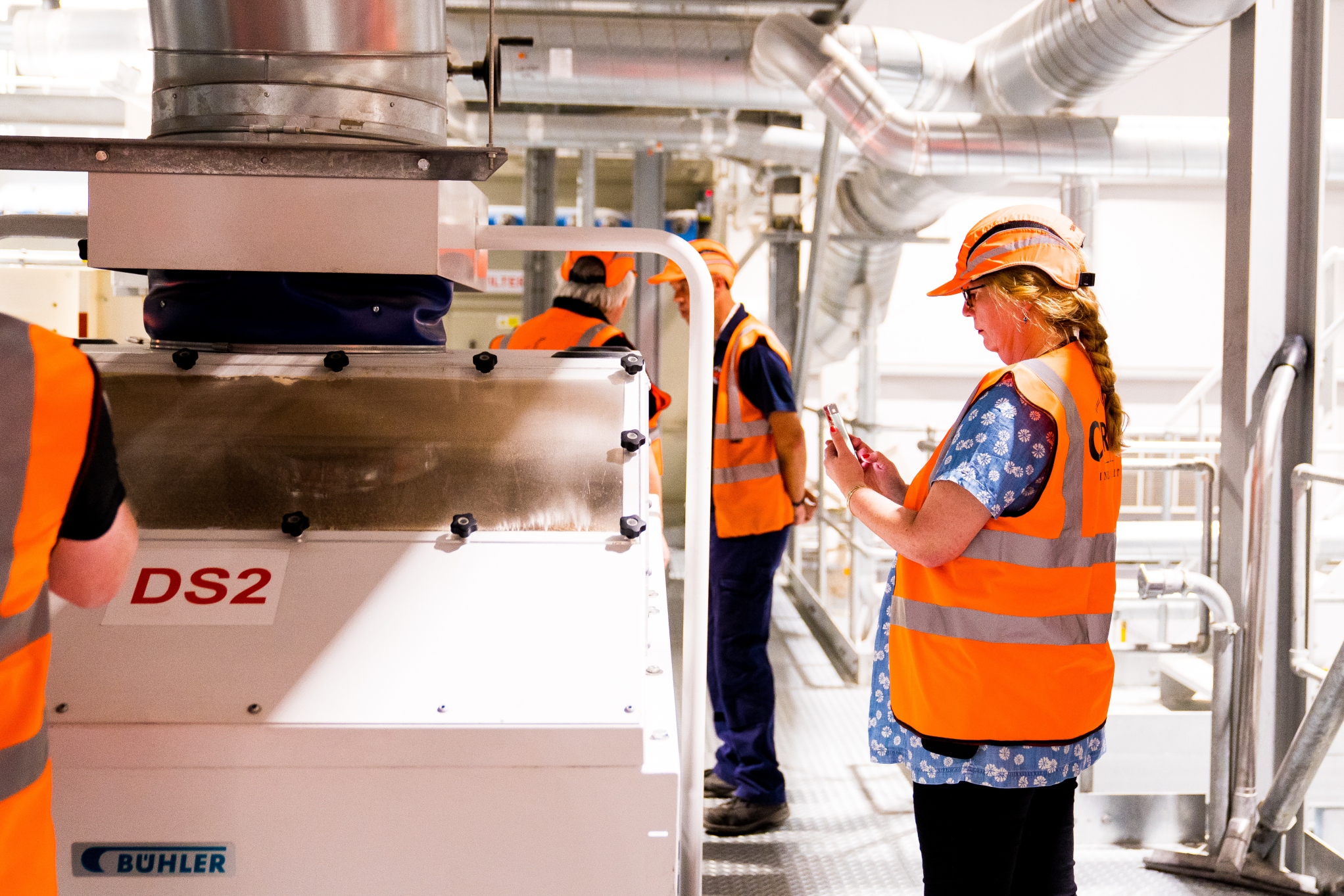 Crisp Malt open day visitors tour the Crisp Malt sack plant in Great Ryburgh, Norfolk, England.