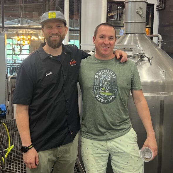 A picture of Josh from Criap Malt and AJ at