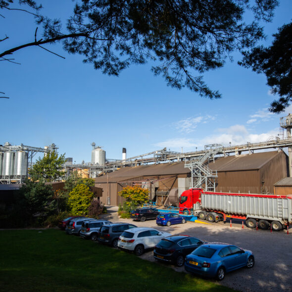 Crisp Malt, Portgordon Maltings, where we use a peat kiln to produce our Scottish Peated Malt
